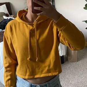 Adorable Yellow Cropped Hoodie